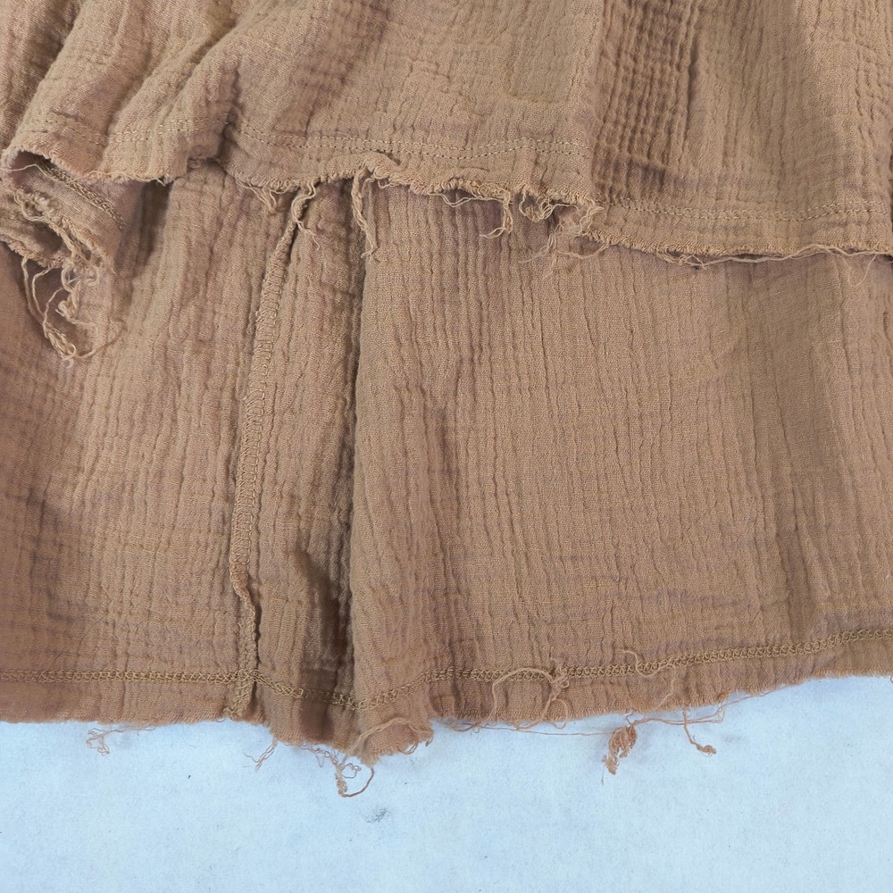 Oli & Hali Womens Textured Gauze Babydoll Tunic Top Brown Medium - Picture 6 of 12